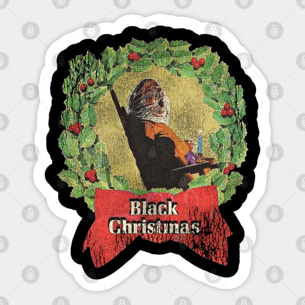 Black Christmas Wreath Sticker by darklordpug